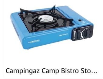 Camping gaz stove with three spare gas cylinders