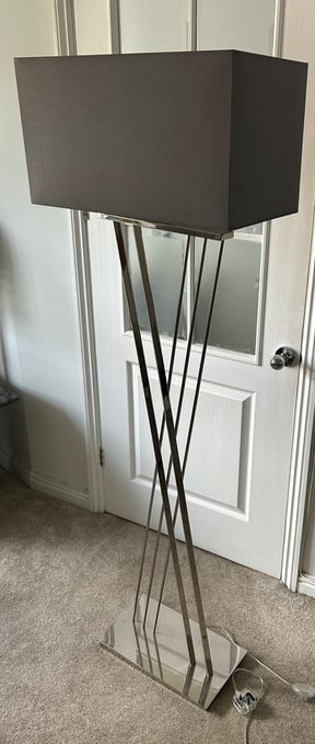 Furniture Village Chrome Lamp with Grey Shade