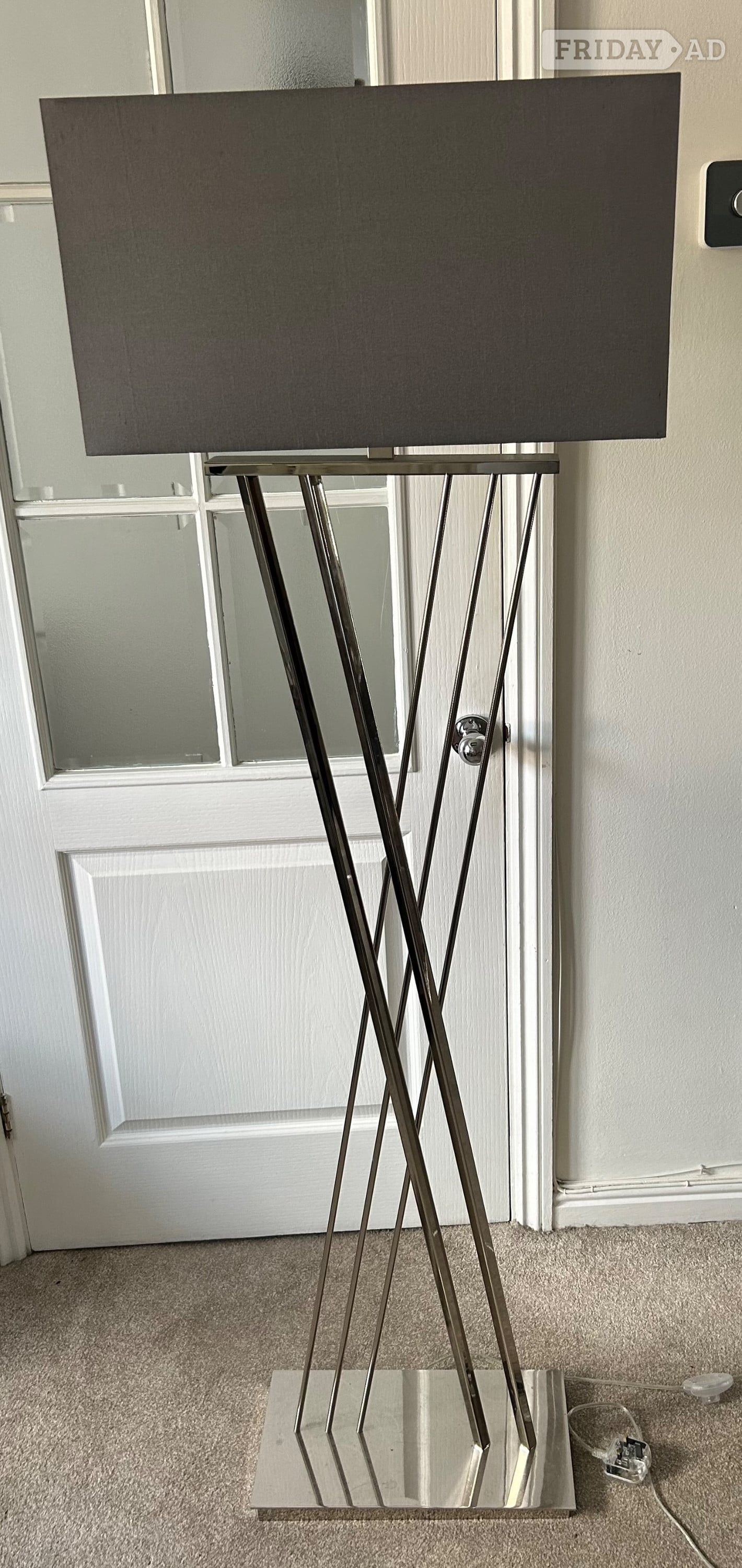 Burgess Hill Furniture Village Chrome Lamp with Grey Shade