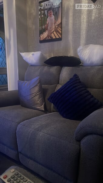 Recliner two two setter sofas light grey