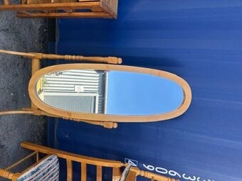 Light Oak Free Standing Mirror