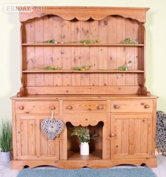 UK Delivery - Large Second-Hand Country Farmhouse Pine Dresser