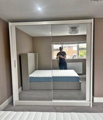 IKEA 203 cm Wardrobe With 2 Sliding Doors For Sale 