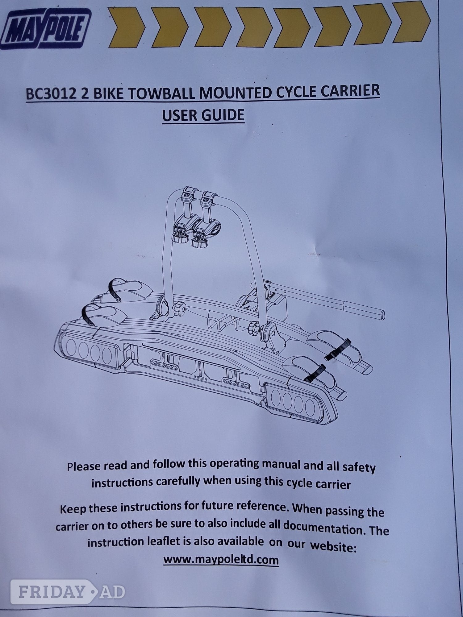 Bike Rack for 2 bikes  -  Towball mounted - Bicycles in Bexhill-On-Sea
