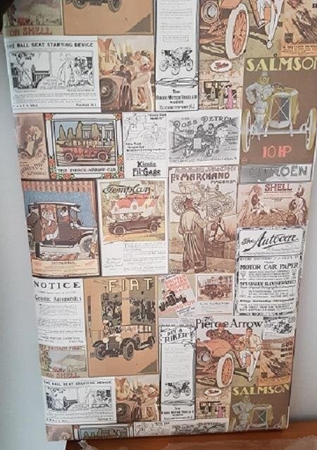 Vintage wallpaper, The Autocar, 3 rolls