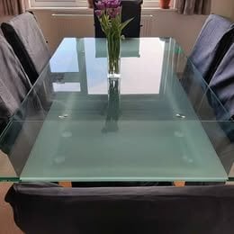 FREE Beautiful Glass & Wood Dining Room Table & Eight High-backed Wooden Dining Room Chairs