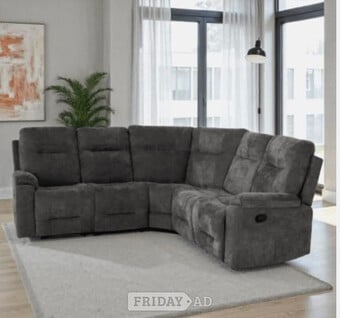 GUILDFORD CORNER RECLINER -GREY FABRiC