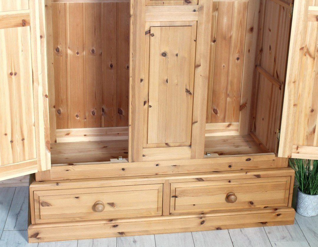 UK Delivery - Large Two Door Pine Farmhouse Wardrobe - Furniture