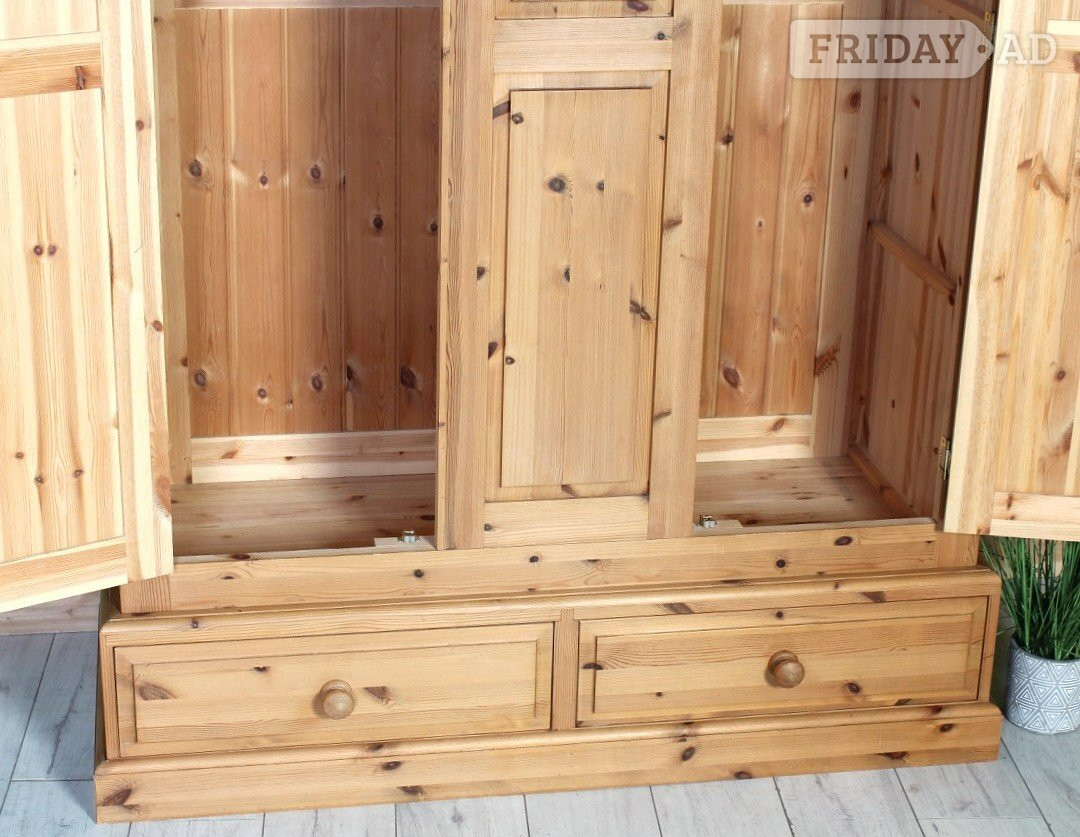 UK Delivery - Large Two Door Pine Farmhouse Wardrobe - Furniture