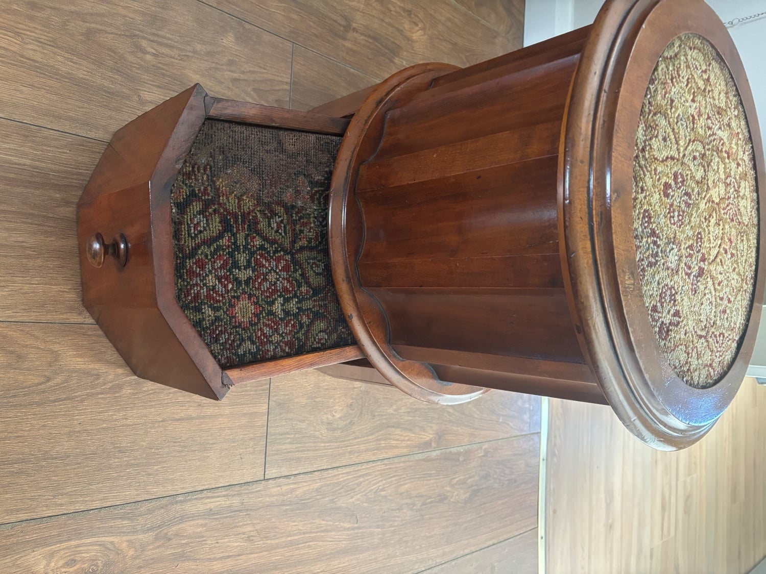 Beautiful Edwardian commode with footstool 