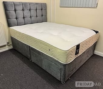DOUBLE -REGENCY 1000 POCKET MATTRESS WITH DIVAN BASE & 24 INCH HB