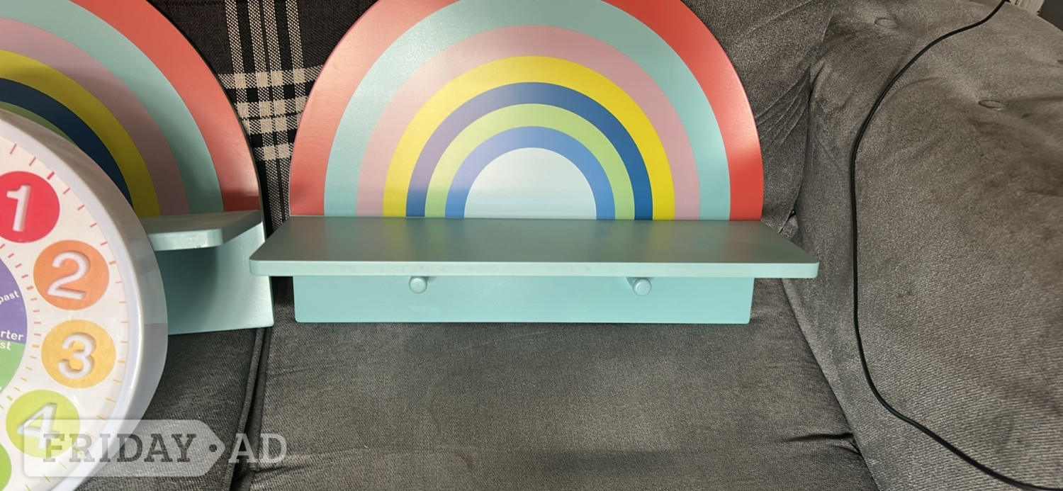 Peterborough Children wooden shelves and clock 