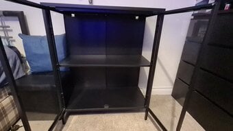 Newcastle Low 2 Door Display Cabinet In Matt Black