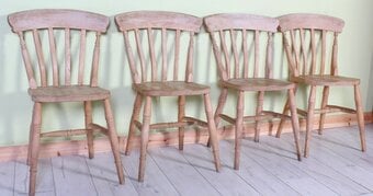 UK Delivery- Solid Beech Very Rustic Farmhouse Slat Back Kitchen 