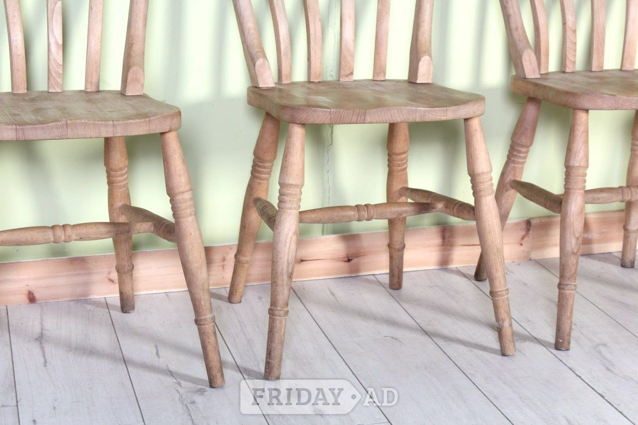 UK Delivery- Solid Beech Very Rustic Farmhouse Slat Back Kitchen  - Furniture