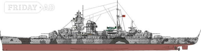 Worthing WW2 Heavy Cruiser KM 'Prinz Eugen'