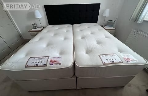 CASHMERE 1000POCKET MATTRESS WITH DIVAN BASE 2 DRAWERS& HB-S/KING in Rotherham