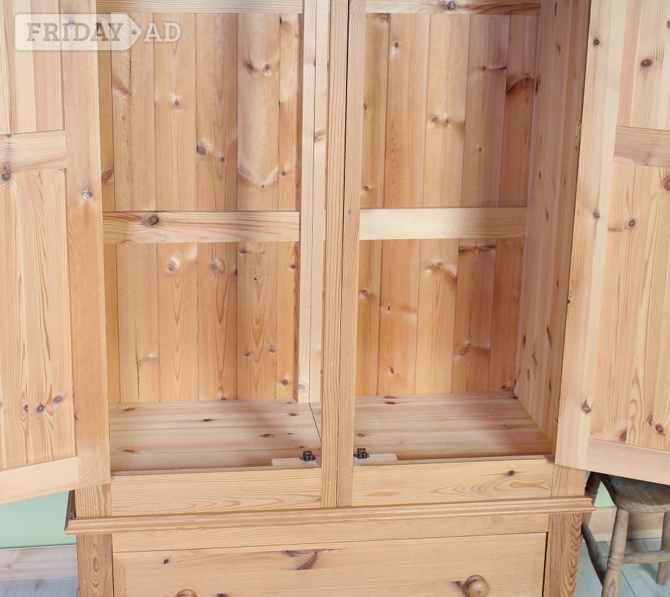 Hailsham UK Delivery - Country Waxed Pine Farmhouse Wardrobe With 1 Drawer
