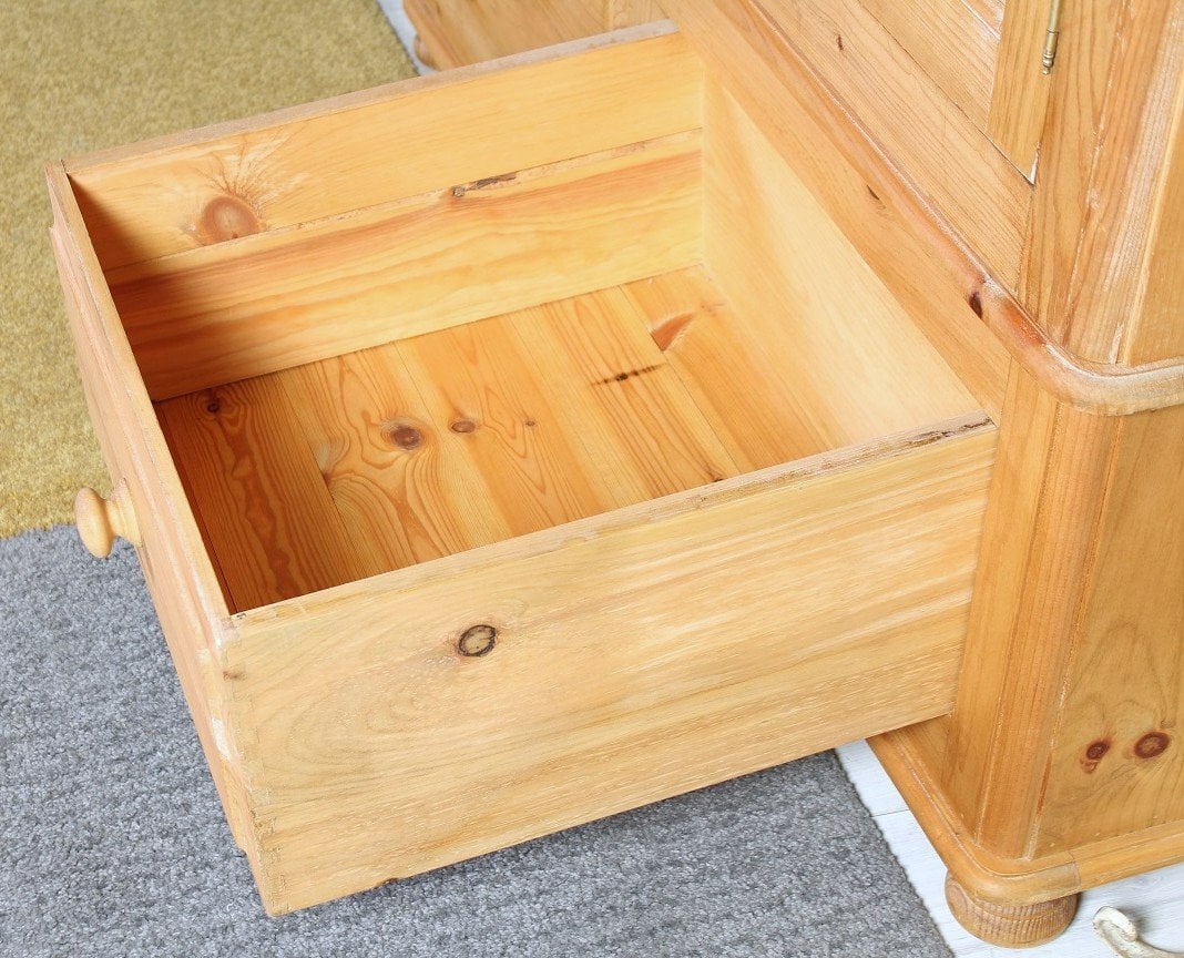 UK Delivery - Lincoln Pine Farmhouse Wardrobe With 2 Drawers - Furniture in Hailsham