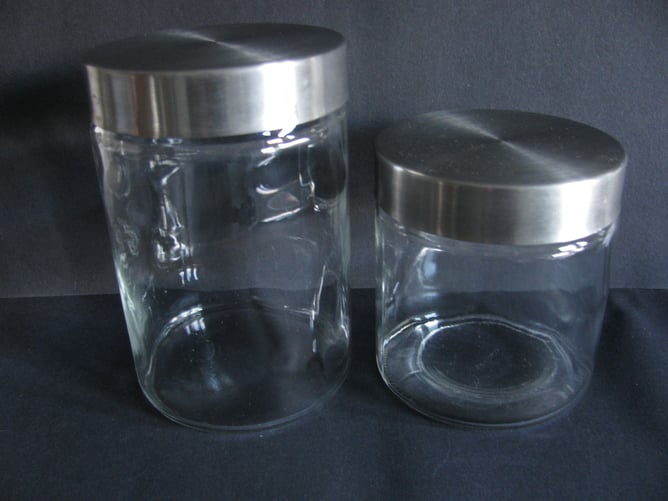 Crawley 1970's Glass Storage Jars x 4 - Excellent Condition