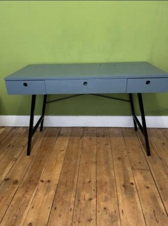 Desk & Chair, Latitude Run Leonhard Metal Leg & Wood Desk, VGC
