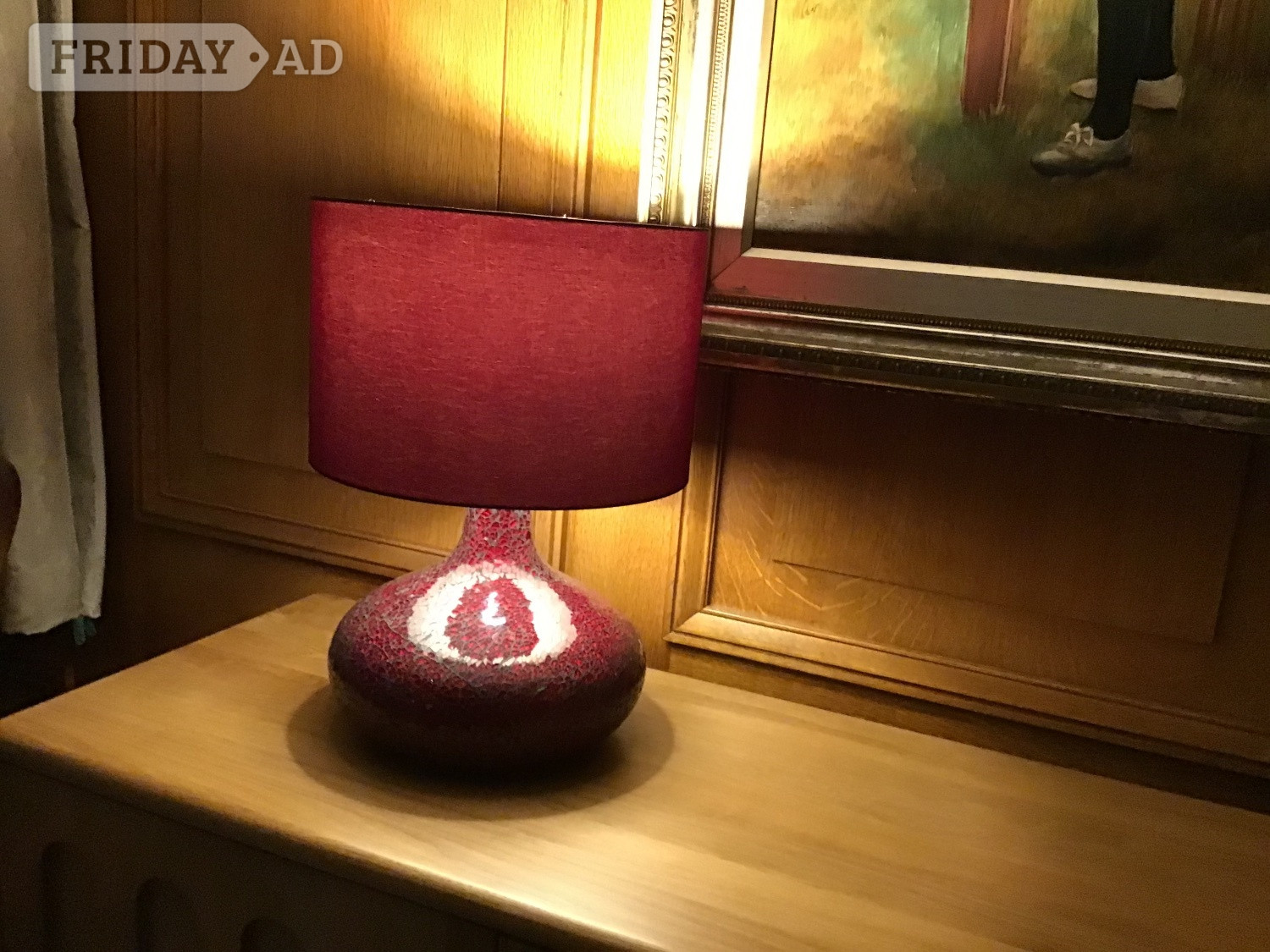 Dark Red glass base  table lamp in Birmingham