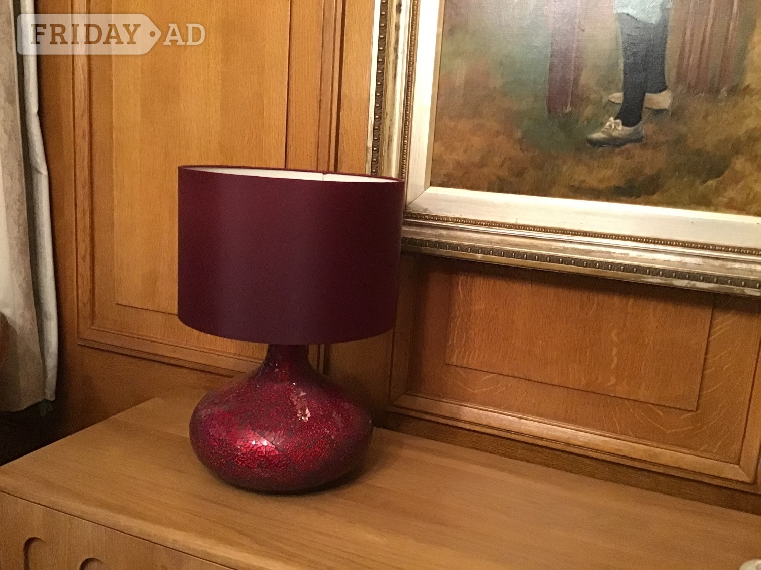 Dark Red glass base  table lamp - Lighting in Birmingham
