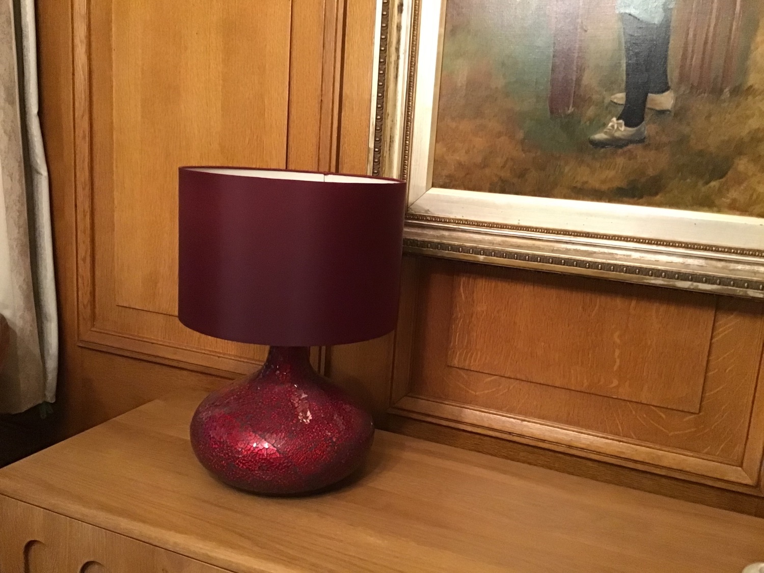 Dark Red glass base  table lamp - Lighting in Birmingham