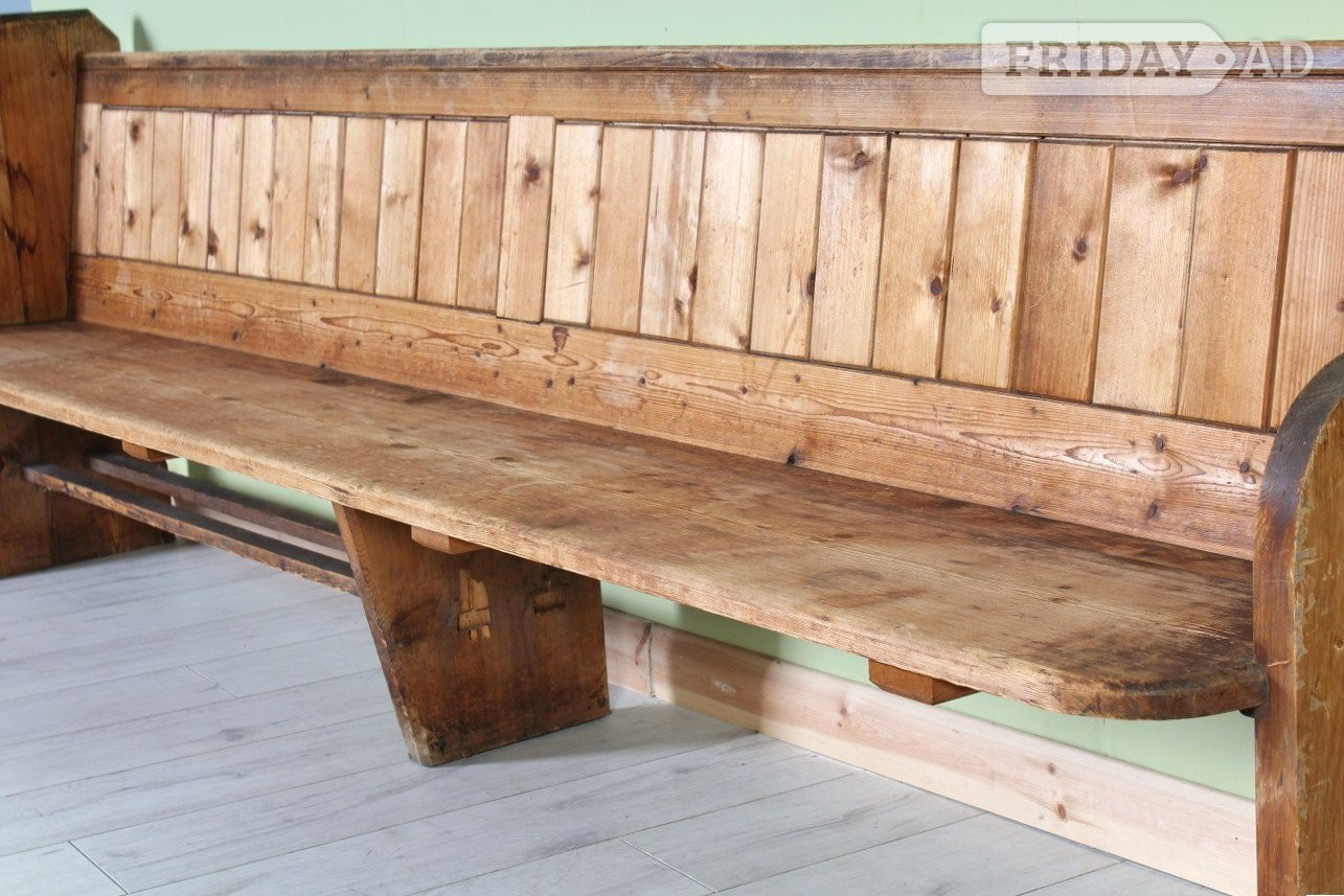 Hailsham UK Delivery - Large Vintage Church Pew Bench Seat Pine Old Rustic