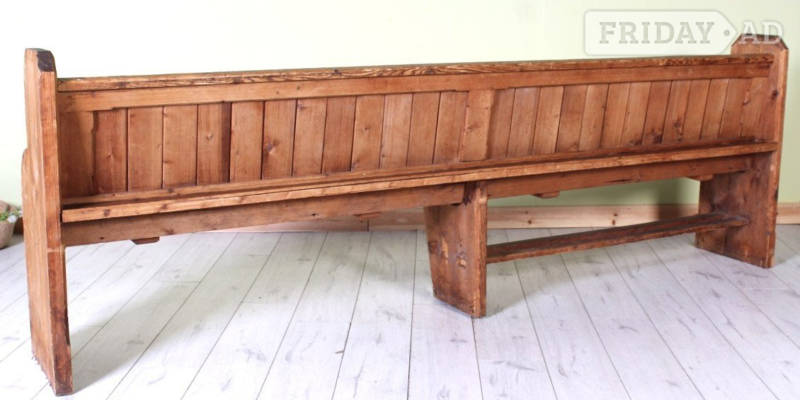 UK Delivery - Large Vintage Church Pew Bench Seat Pine Old Rustic - Furniture in Hailsham