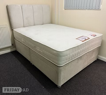 CASHMERE 1000 POCKET MATTRESS WITH BASE 2 DRAWERS & HB - single