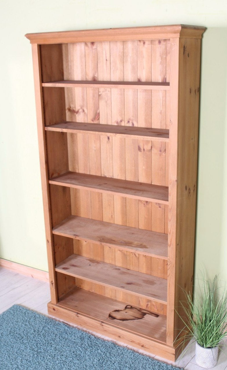 Hailsham Delivery Options - Large Quality Made Pine Bookcase Waxed