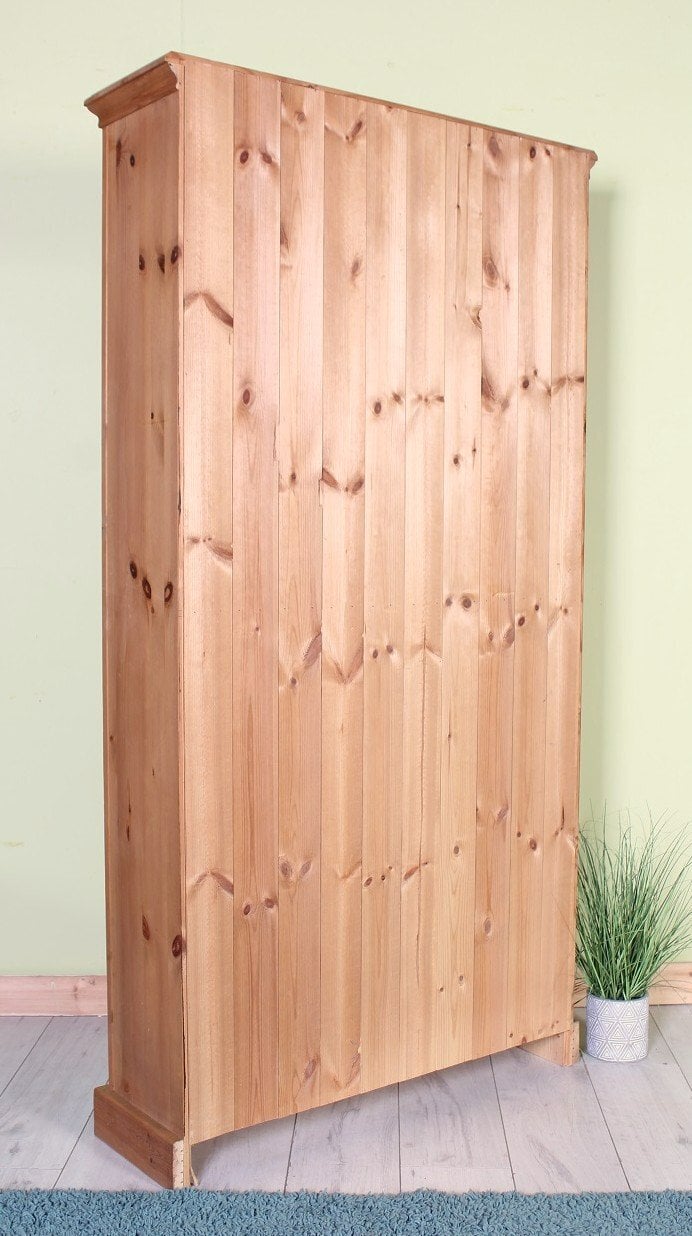 Delivery Options - Large Quality Made Pine Bookcase Waxed - Furniture in Hailsham