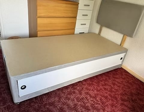 Rotherham SINGLE - PINEMASTER MEMORY MATTRESS SLIDER DIVAN BASE & HEADBOARD