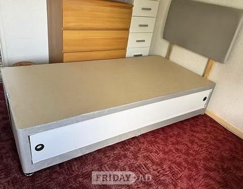 Rotherham SINGLE - PINEMASTER MEMORY MATTRESS SLIDER DIVAN BASE & HEADBOARD