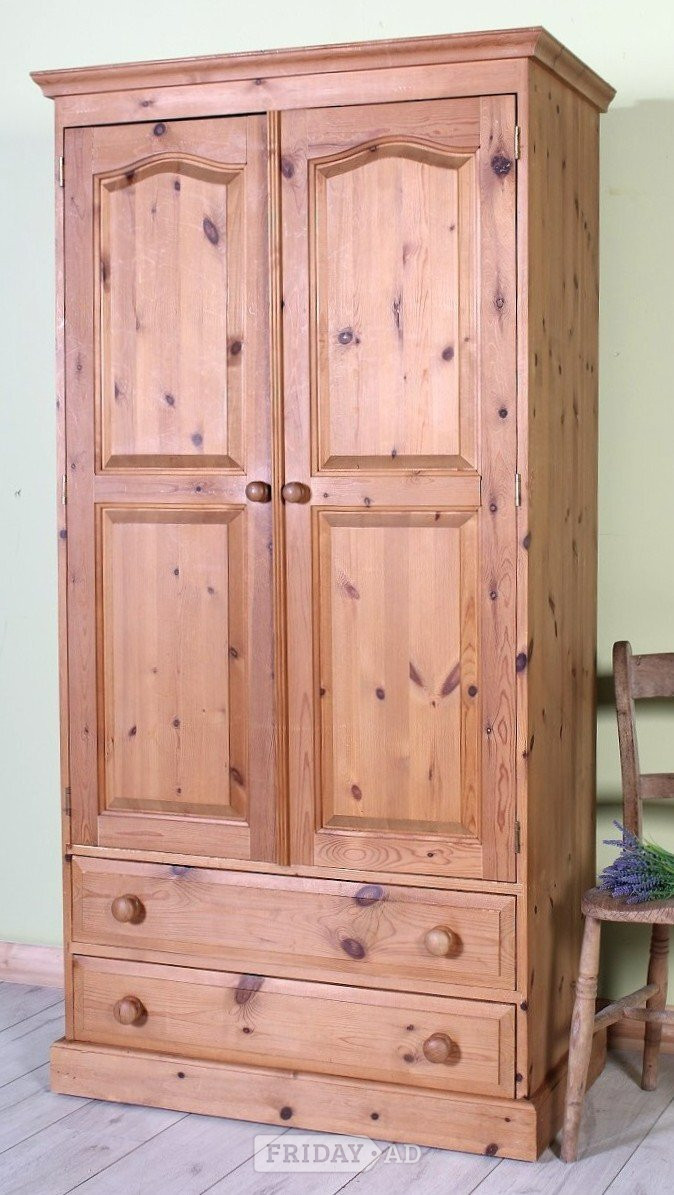 Delivery Options Cottage Waxed Pine Farmhouse Wardrobe  in Hailsham