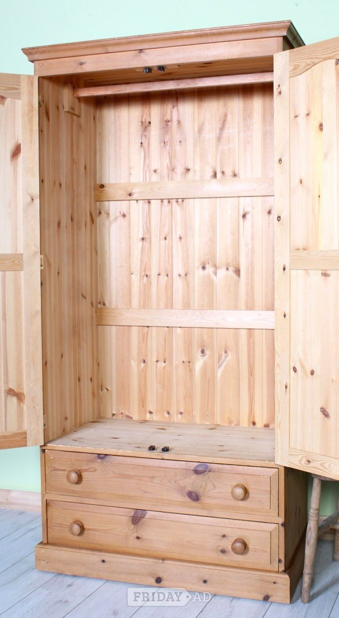 Delivery Options Cottage Waxed Pine Farmhouse Wardrobe 