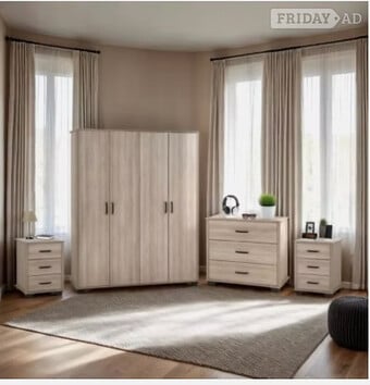 Oliver 4 Door Bedroom Set - Light Oak Effect