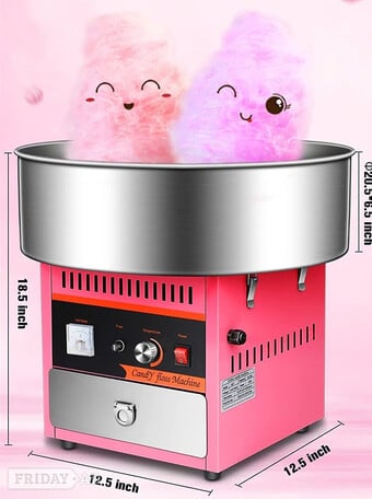 Cotton Candy Maker Machine, Stainless Steel Candy Floss Bowl NEW