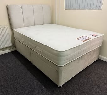 CASHMERE 1000 POCKET MATTRESS WITH BASE 2 DRAWERS & HB - single