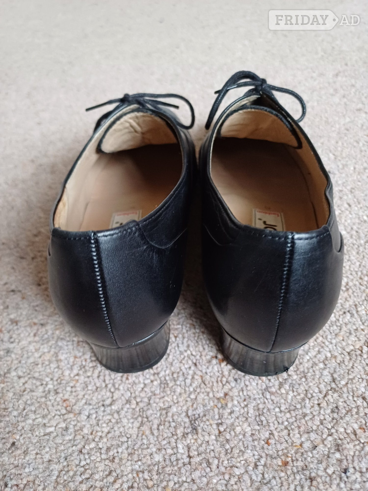 Winchester Black Ladies Leather Gabor Lace-up Shoes