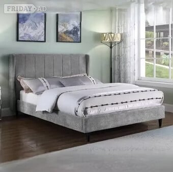 DOUBLE - AMELIA BED FRAME - DARK GREY FABRIC