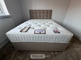 CASHMERE 1000 POCKET MATTRESS WITH DIVAN BASE 2 DRAWERS &HB-4FT