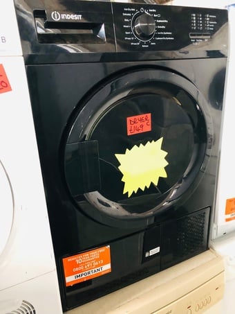 Big Black indesit condenser tumble dryer in excellent condition 