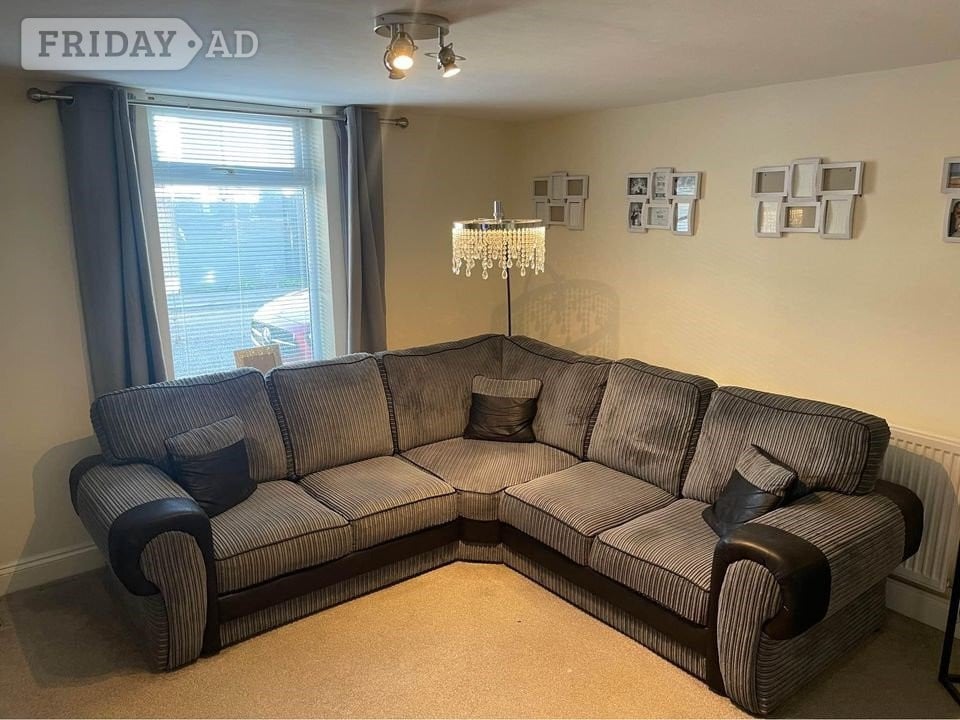 🔥 Grey & Black Corner Sofa | Brand New | Same Day Delivery