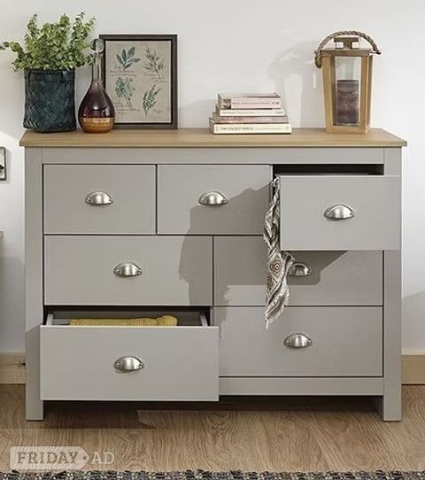 Lancaster 3 + 4 Drawer Merchants Chest Drawer Chest - GREY in Rotherham