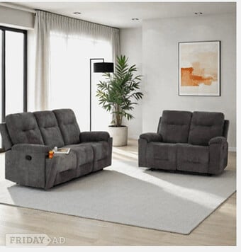 3&2 GUILDFORD RECLINER -GREY FABRiC