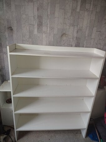 White Wooden Bookcase with 5 Shelves