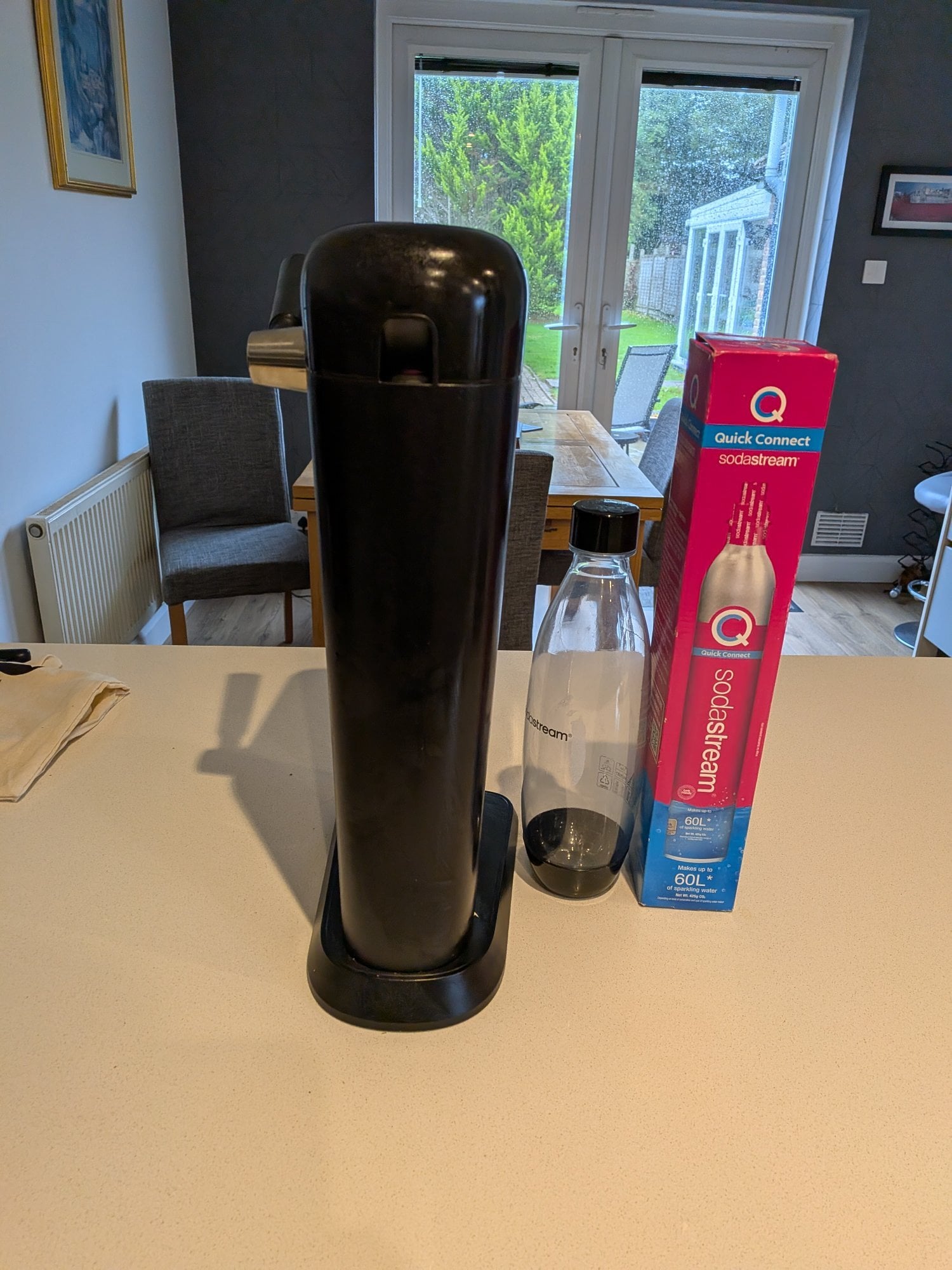 Crawley Soda stream appliance with extra gas cylinder and water bottle 