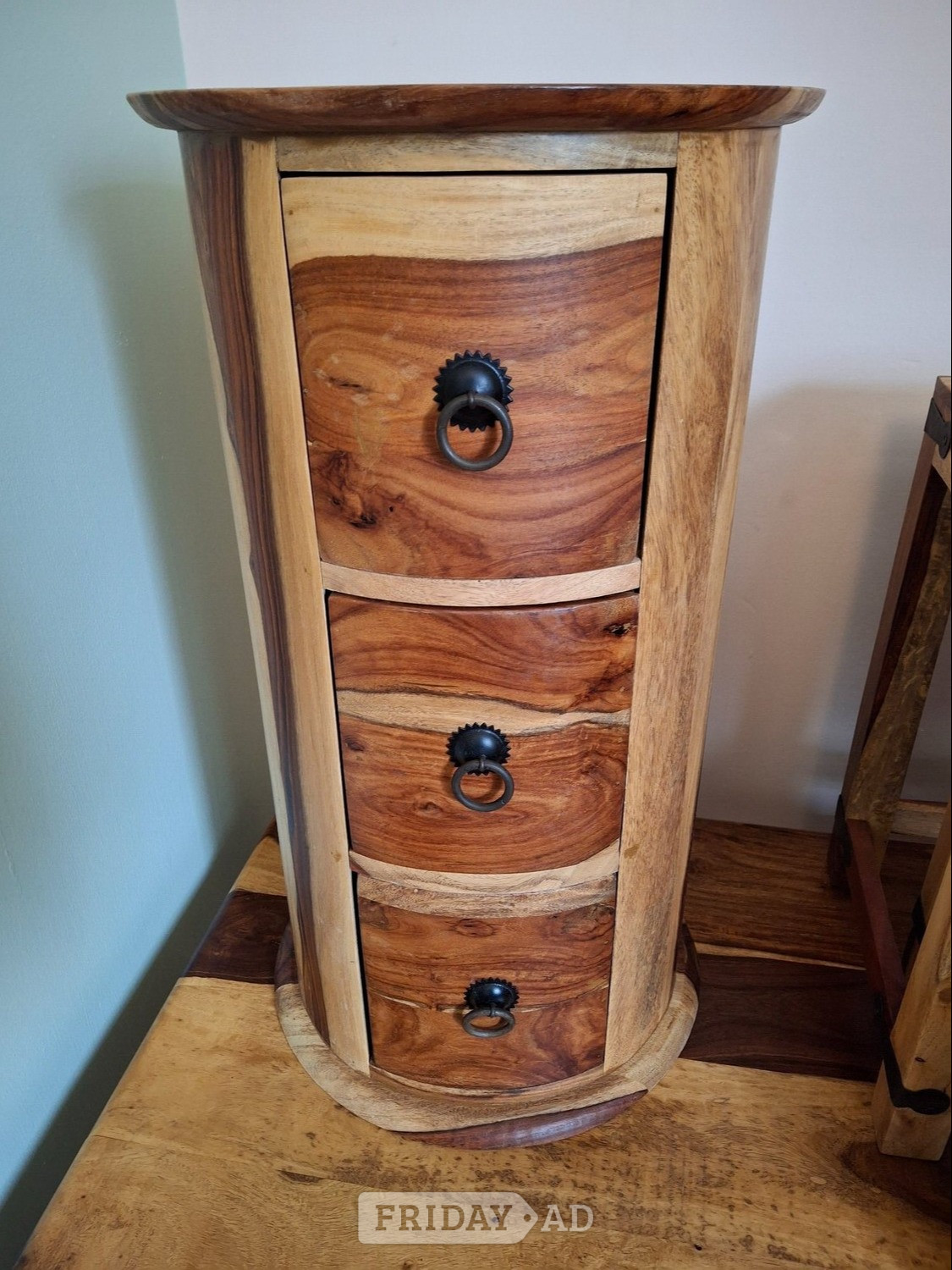 Oak wood Chest, large Coffee Table and Cylindrical Draws